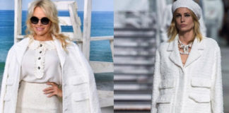 Pamela Anderson nas je prijatno iznenadila na Chanel reviji Pamela Anderson revija Chanel